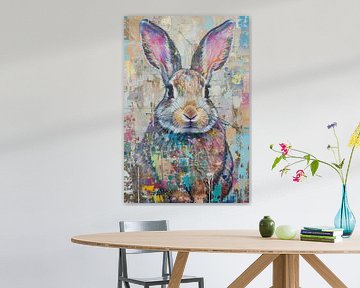 Malerei Buntes Kaninchen von Kunst Laune