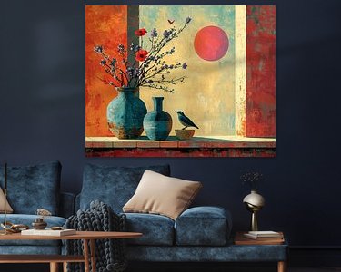 Voorbeeld van het werk in een kamer