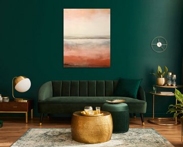 Abstract Landschap | Abstracte Peach Horizon van Abstract Schilderij