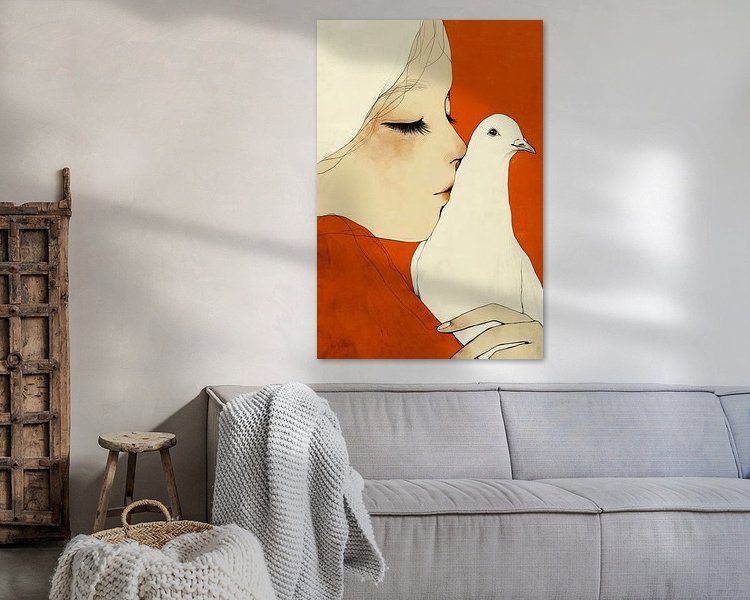 Voorbeeld van het werk in een kamer