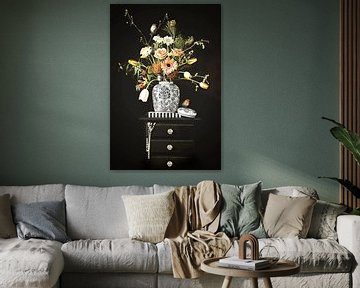 Vaas met bloemen en vogels, A touch of classic and nature