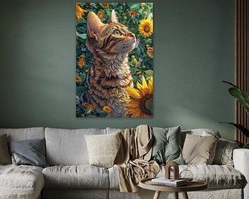 Sunflower cat by haroulita
