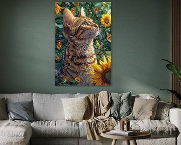Zonnebloem kat van haroulita