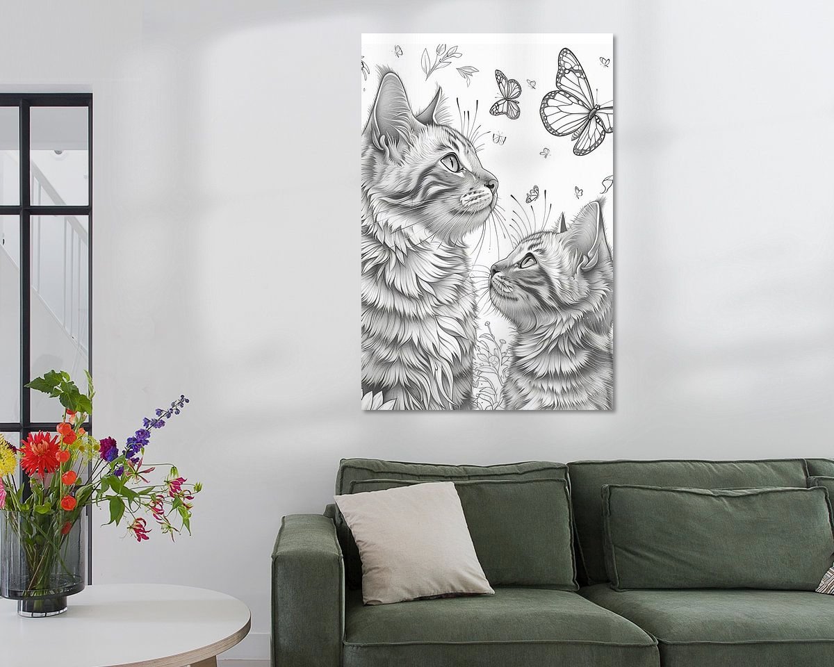 Voorbeeld van het werk in een kamer
