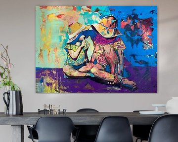 Two children playing by Pop Gabrini