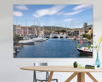 Port Grimaud harbour in France in spring with yachts and sailing boats by Andreas Freund