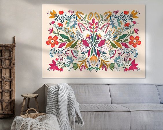 Voorbeeld van het werk in een kamer