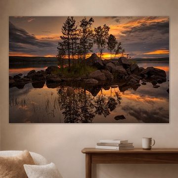 Zonsondergang bij het meer