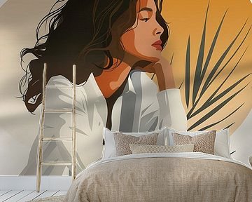 woman in the beach by haroulita