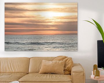 Hemelse Reflecties - Zonsondergang aan Zee - pastel van Femke Ketelaar