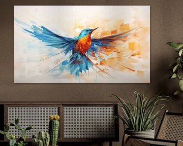 Abstrakter Vogel mit ausgebreiteten Flügeln Panorama von The Xclusive Art