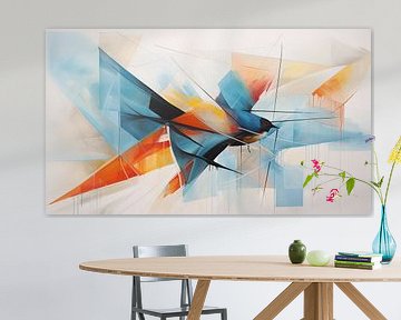 Abstracte subtiele vogel panorama van TheXclusive Art