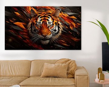 Boze tijger abstract panorama van The Xclusive Art