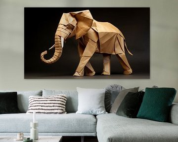 Panorama d'éléphants en origami sur TheXclusive Art