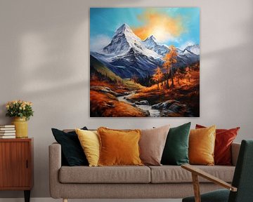 Peinture à l'huile des montagnes de l'Himalaya sur The Xclusive Art