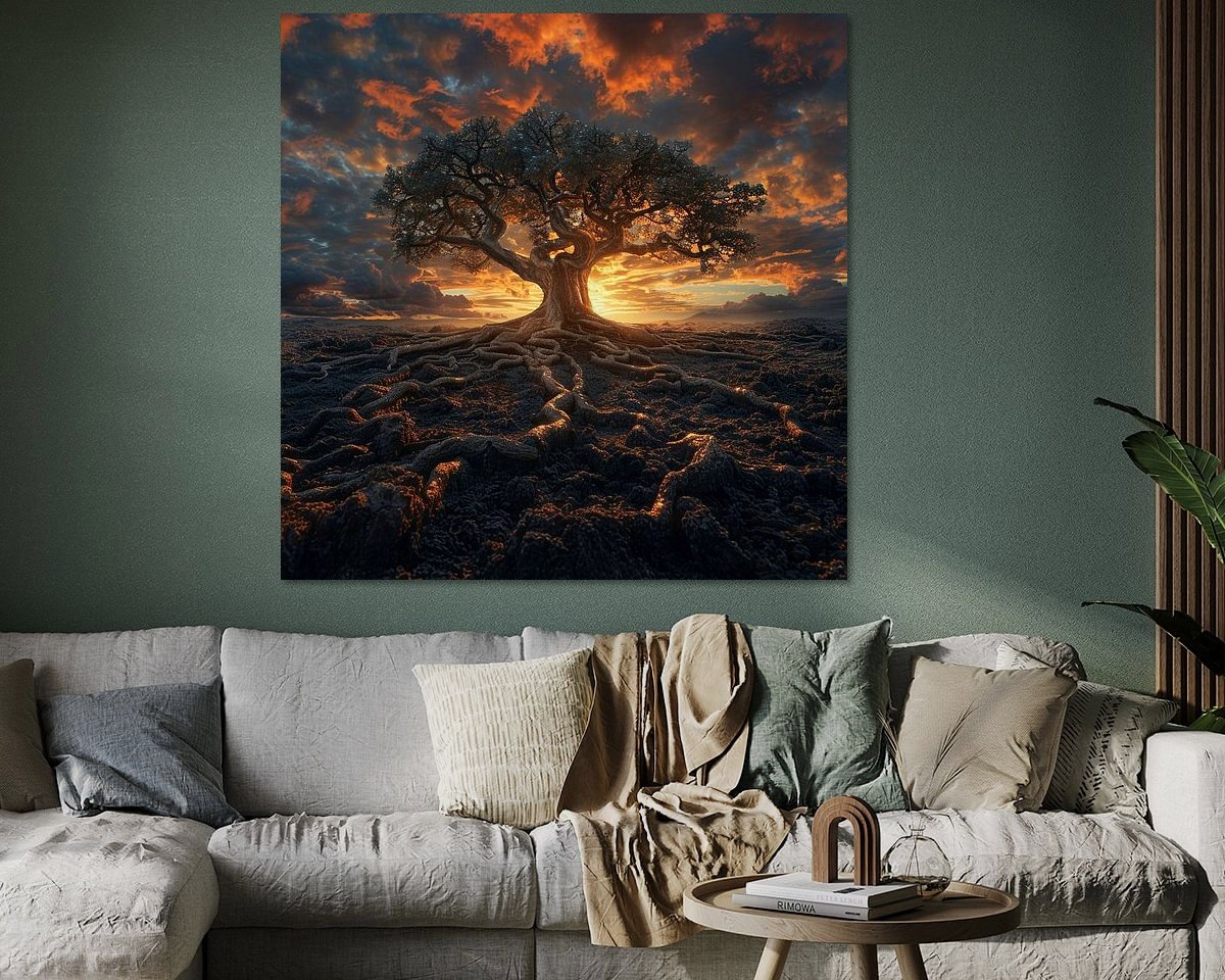 Voorbeeld van het werk in een kamer