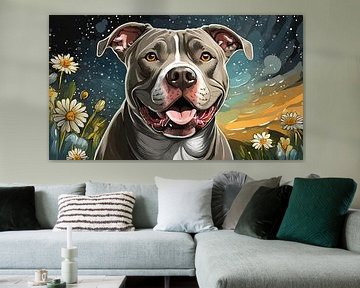 Portret van een Amerikaanse Staffordshire Terrier hond, kunstontwerp van Animaflora PicsStock
