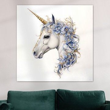 Einhorn in Delfter Blau von Lauri Creates