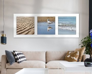 Triptych sea and beach