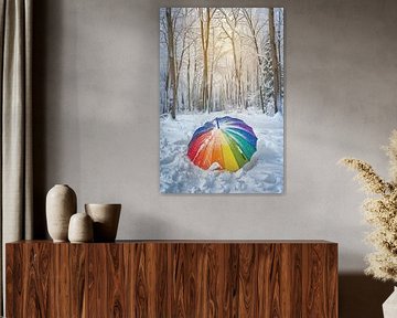 Forêt glacée, parapluie