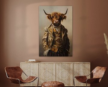 Chic Portrait Scottish Highlander by But First Framing