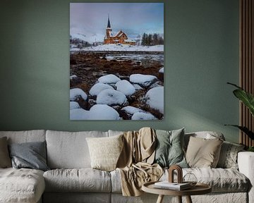 Kirche der Lofoten von Thijs Friederich