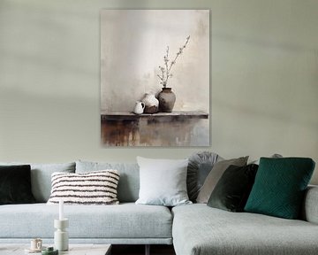 Still life in earth tones, Japandi style by Japandi Art Studio