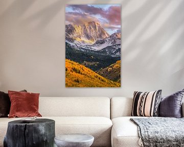 Snowmass Colorado Muur Kunst - Capitol Peak Herfst Zonsondergang, Rocky Mountain Landschap Fotografie, Colorado 14er, Thuis en Kantoor Muurdecoratie van Daniel Forster