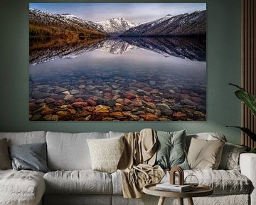 Coldwater Lake en Minnie Peak Picture, Pacific Northwest Muurkunst, Mountain Landscape Photography Prints, Washington State Muurdecoratie van Daniel Forster