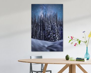 Starry Night Winter Landscape Photography - Milchstraße Galaxie Nightscape Wall Art - Home and Office Wall Decor - Fine Art Photography Prints von Daniel Forster