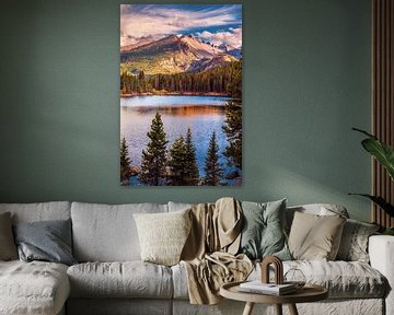 Colorado's Rocky Mountain National Park - Beeld van Longs Peak en Bear Lake, Landschapsfotografie Prints, Colorado Wall Art Home Decor van Daniel Forster