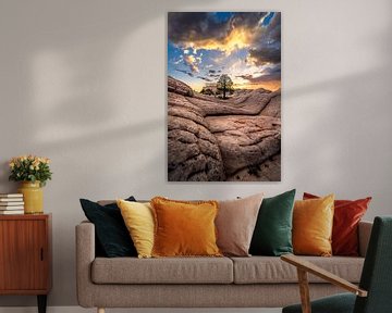 Woestijn Zonsondergang Foto - Prachtige Rocky Landschap Fotografie Print, Zuidwest Home Decor, Arizona Muur Kunst van Daniel Forster