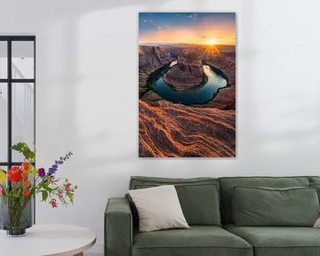 Horseshoe Bend at Sunset Picture - Arizona Wall Art, Scenic Desert Photo - Professional Landscape Photography by Daniel Forster