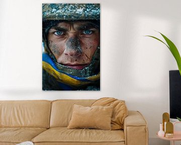 AI portrait with colours of Ukrainian flag by Egon Zitter