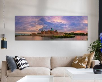 Panorama en zonsondergang bij het kasteel van Kalmar van Henk Meijer Photography