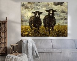 Voorbeeld van het werk in een kamer