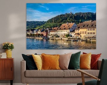 Stein am Rhein mit der Altstadt und der Burg Hohenklingen