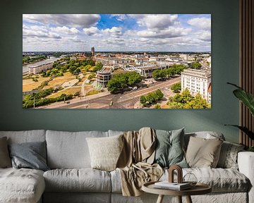 Magdeburg skyline with Elbe, cathedral and city centre by Werner Dieterich