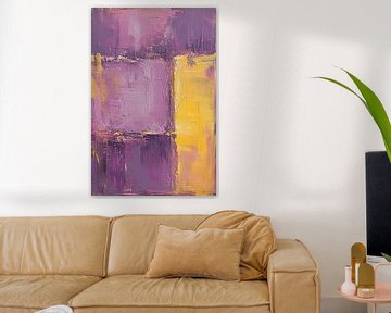 Conflit moderne abstrait violet | jaune moelleux sur Caprices d'Art
