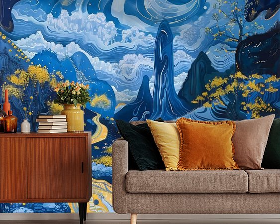 Voorbeeld van het werk in een kamer