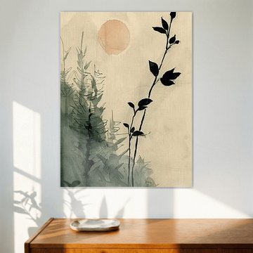 Japandi style, modern and abstract landscape by Japandi Art Studio