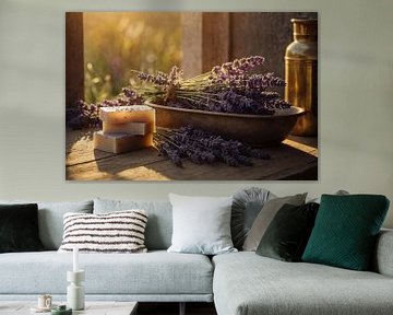 Lavender and lavender soap in the morning light by Jan Bouma