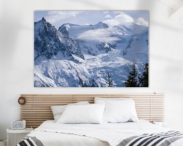 Mont-Blanc (right) and the Aiguille du Midi (left). by Ralph Rozema