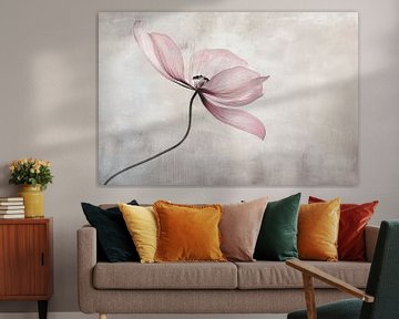 Delicate bloem in roze van Japandi Art Studio