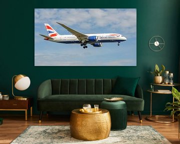 Atterrissage du Boeing 787-8 Dreamliner de British Airways. sur Jaap van den Berg