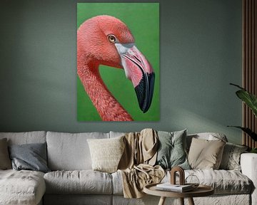 Flamingo Schilderij van Kunst Kriebels
