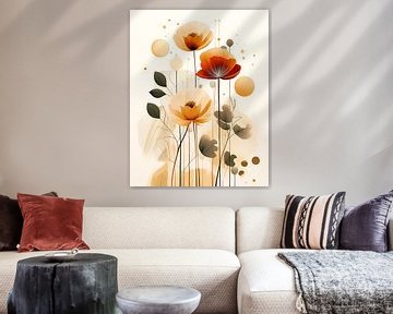 Fleurs Modernes Abstraites sur Dakota Wall Art