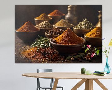 Oriental spices in a kitchen by Jan Bouma