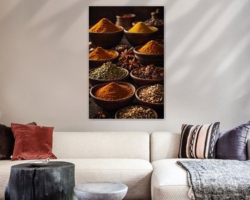 Oriental spices in a kitchen by Jan Bouma