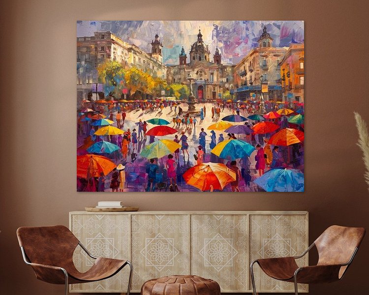 Voorbeeld van het werk in een kamer
